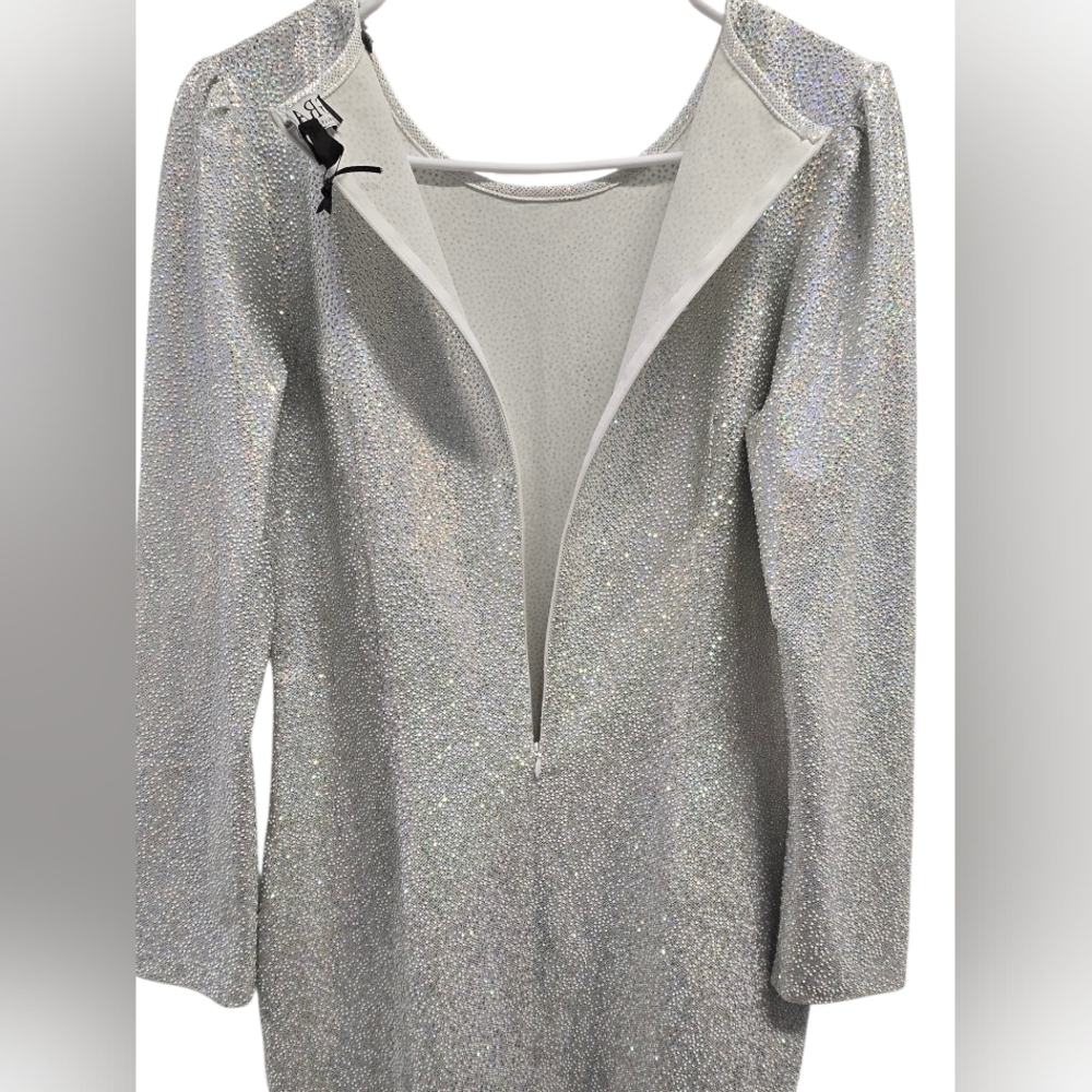 NWT GRAYSE Stretchy Rhinestone Embellished Confetti Cocktail Short‎ Dress SZ M - Picture 7 of 12